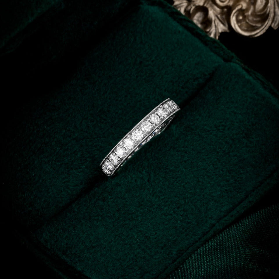 Channel Set Round Lab Grown Diamond Full Eternity Band in 14K gold
