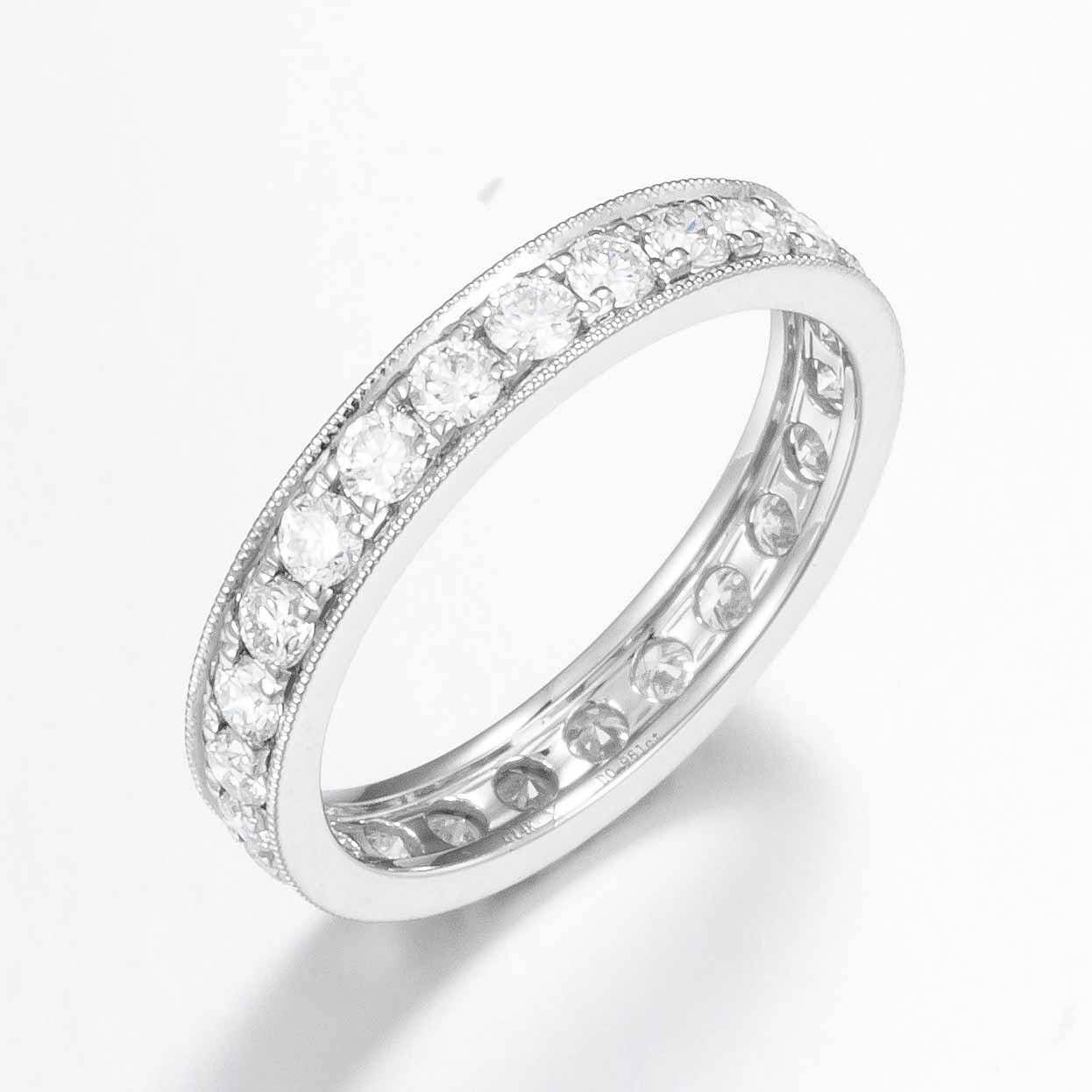 Full Eternity Round Lab Grown Diamond Ring 14K White Gold
