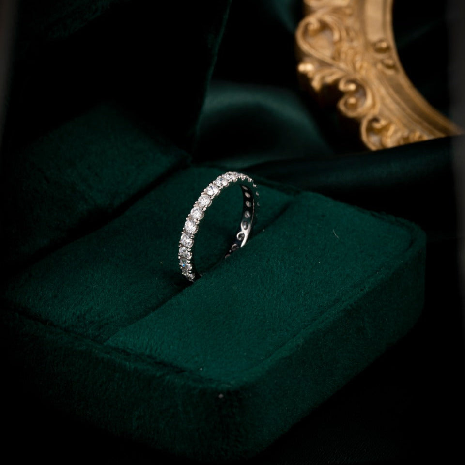 1ctw Sparkling Plated Row Lab Grown Diamond Eternity Ring in 18k white gold 
