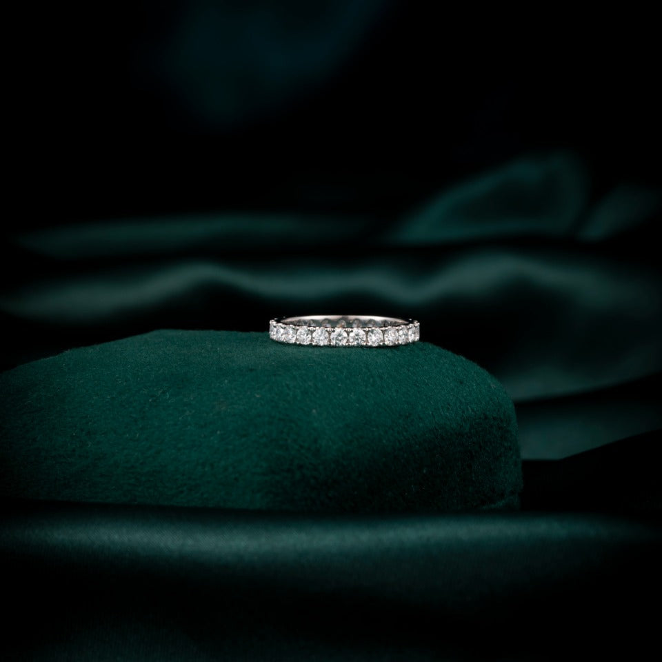 1ctw Sparkling Plated Row Lab Grown Diamond Eternity Ring in 14k white gold 
