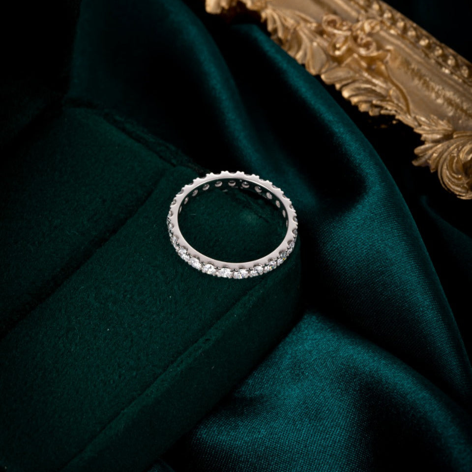 1ctw Sparkling Plated Row Lab Grown Diamond Eternity Ring in 14k white gold 