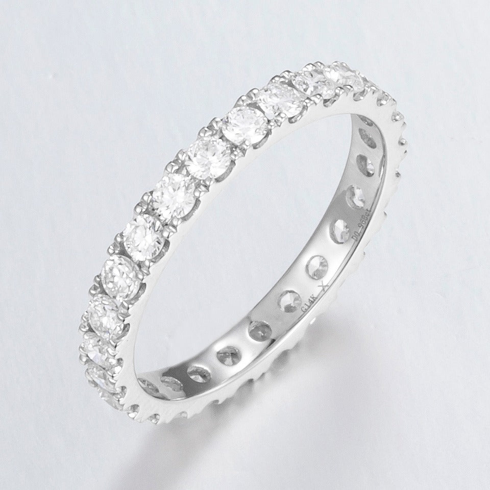 1ctw Sparkling Plated Row Lab Grown Diamond Eternity Ring in 14k white gold 