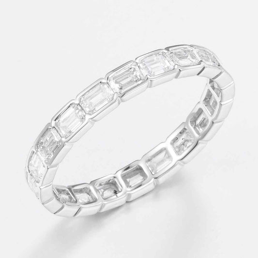 Horizontal Emerald Lab Grown Diamond Eternity Band