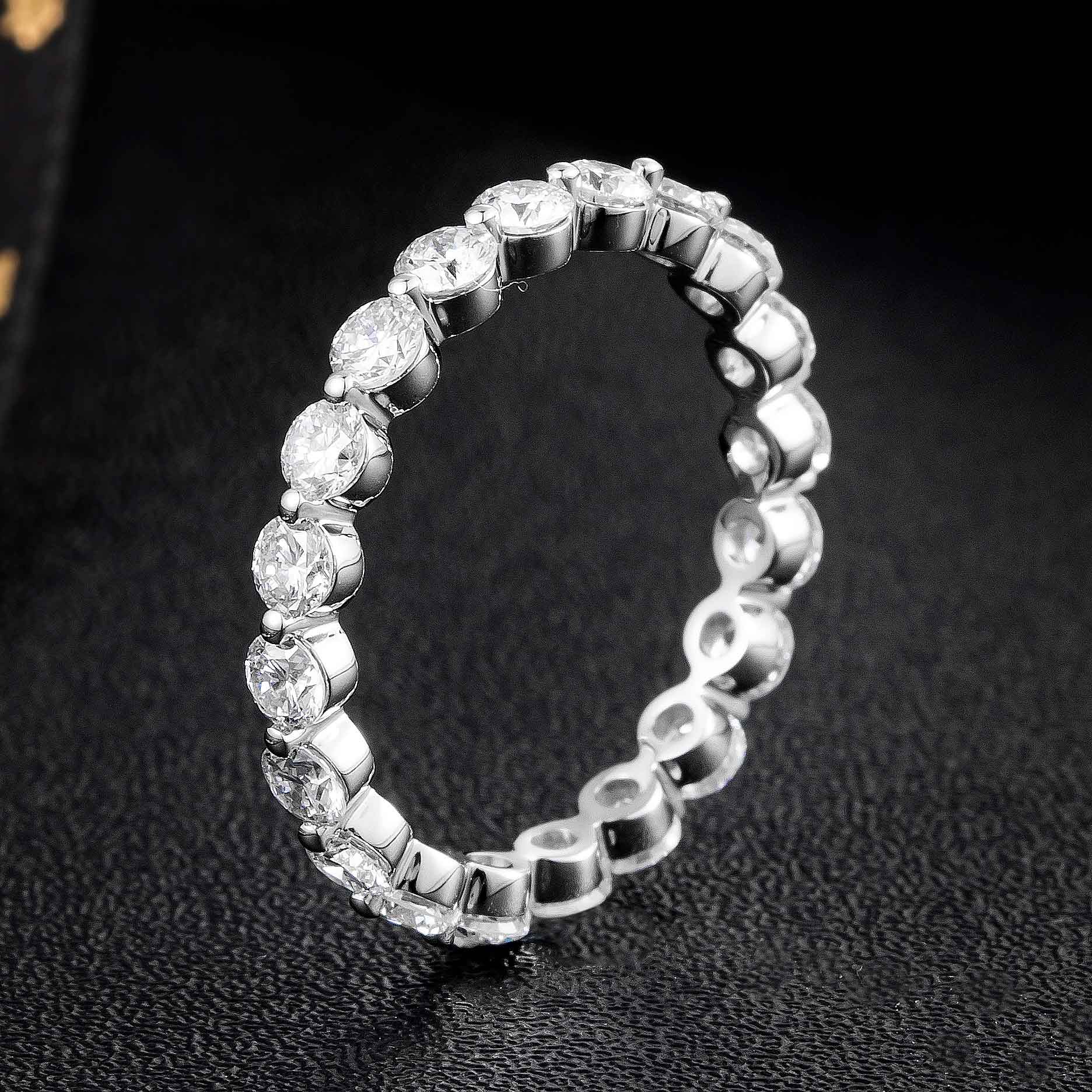 1 2/5 ct.tw Shared Prong Round Lab Grown Diamond Eternity Ring in 14K White Gold