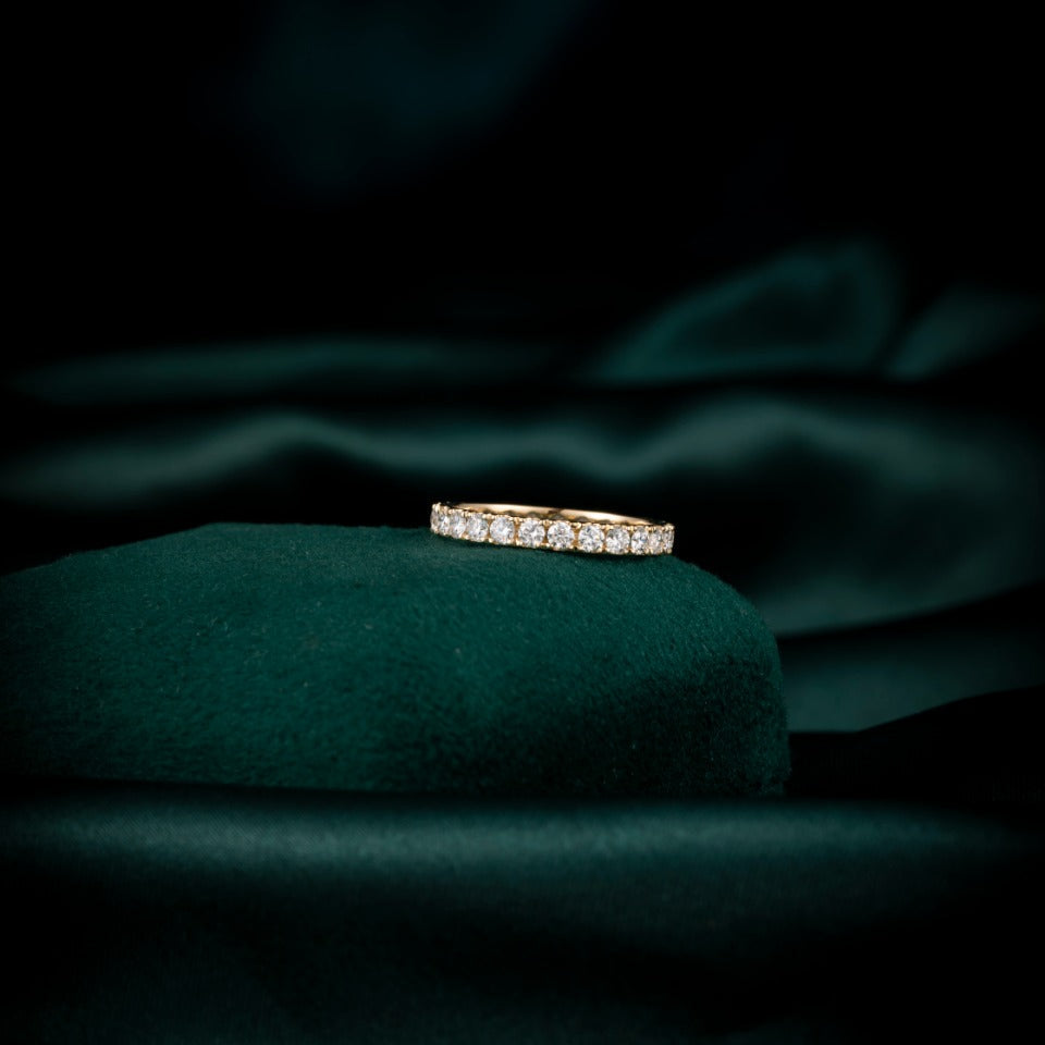 1ctw Sparkling Plated Row Lab Grown Diamond Eternity Ring in 14k yellow gold 