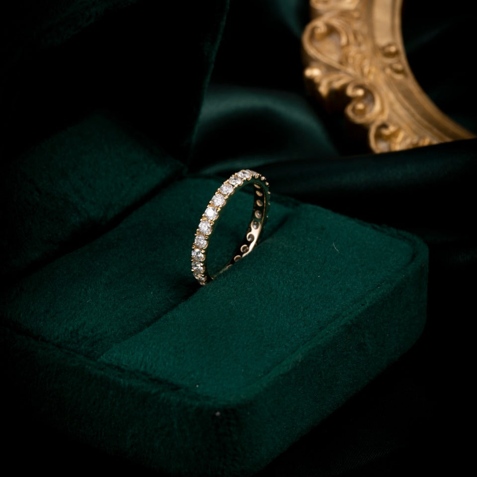 1ctw Sparkling Plated Row Lab Grown Diamond Eternity Ring in 14k yellow gold 