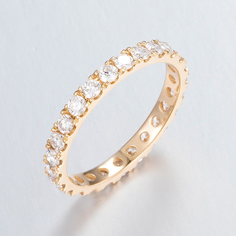 1ctw Sparkling Plated Row Lab Grown Diamond Eternity Ring in 14k yellow gold 