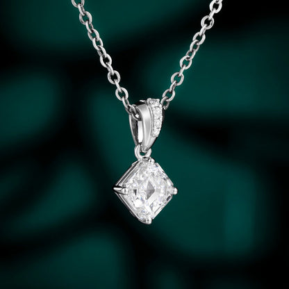 1 ct Asscher Lab Grown Diamond Pendant Necklace in 14k White Gold
