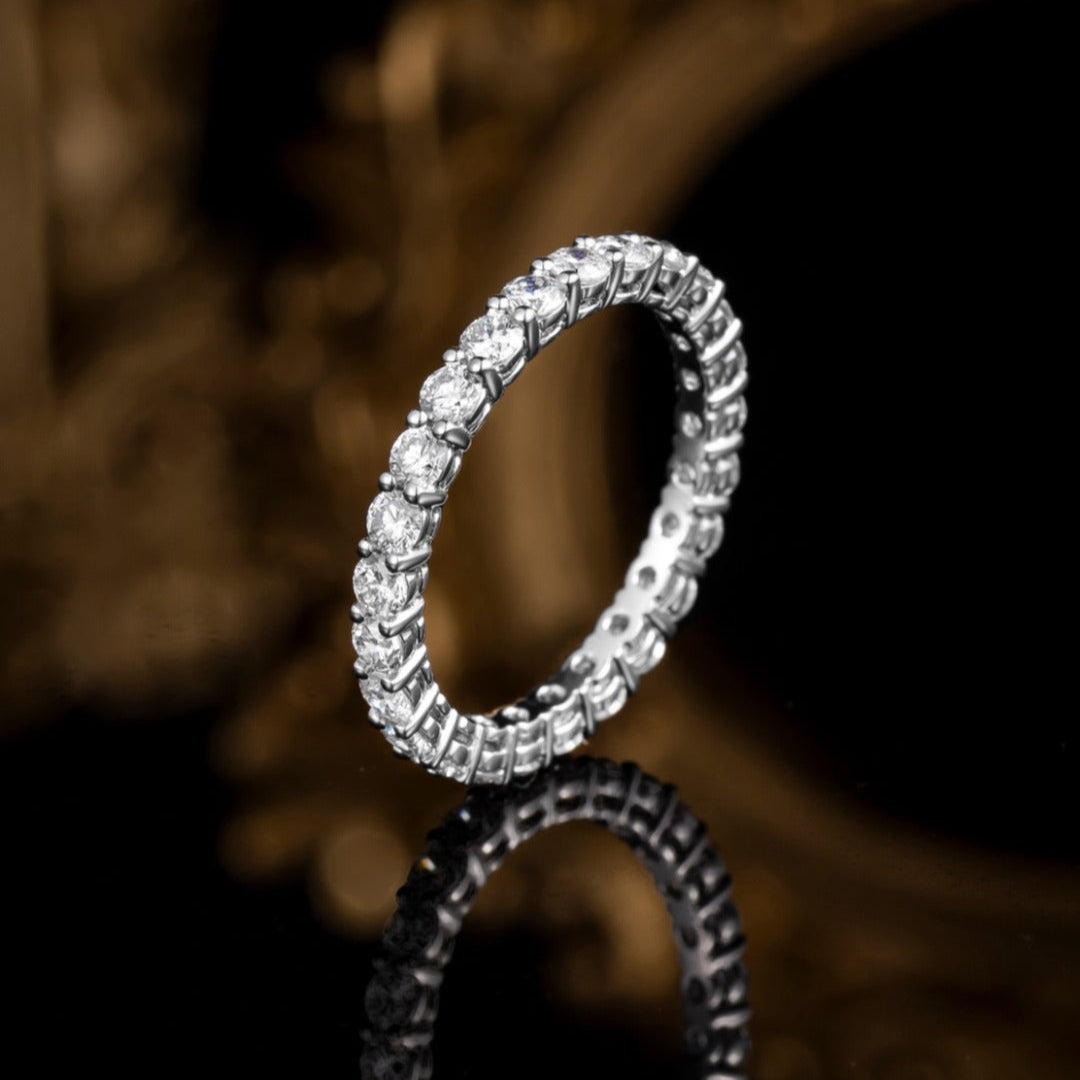1ct Round cut Lab Grown Diamond Eternity Ring in 14k white gold