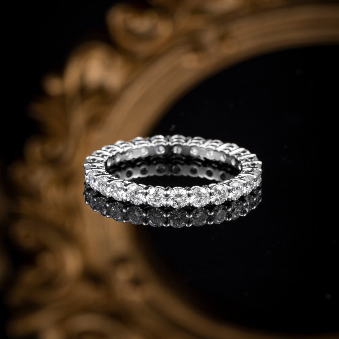 1ct Round cut Lab Grown Diamond Eternity Ring in 14k white gold