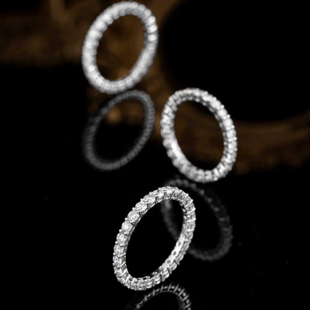 1ct Round cut Lab Grown Diamond Eternity Ring in 14k white gold