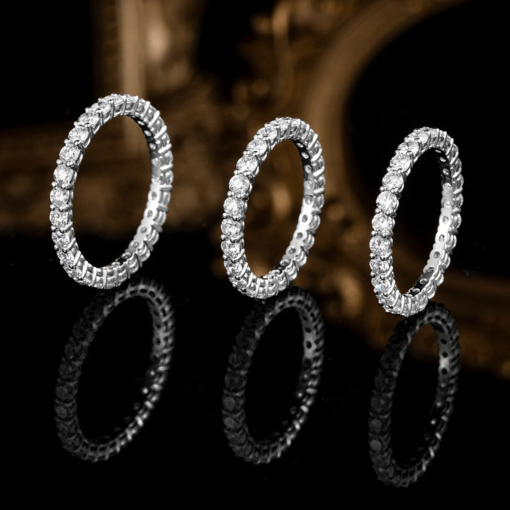 1ct Round cut Lab Grown Diamond Eternity Ring in 14k white gold