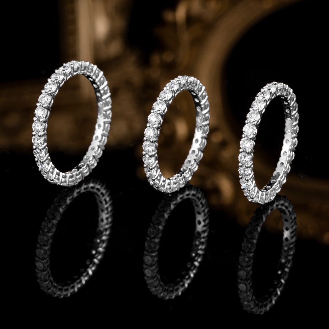 1ct Round cut Lab Grown Diamond Eternity Ring in 14k white gold