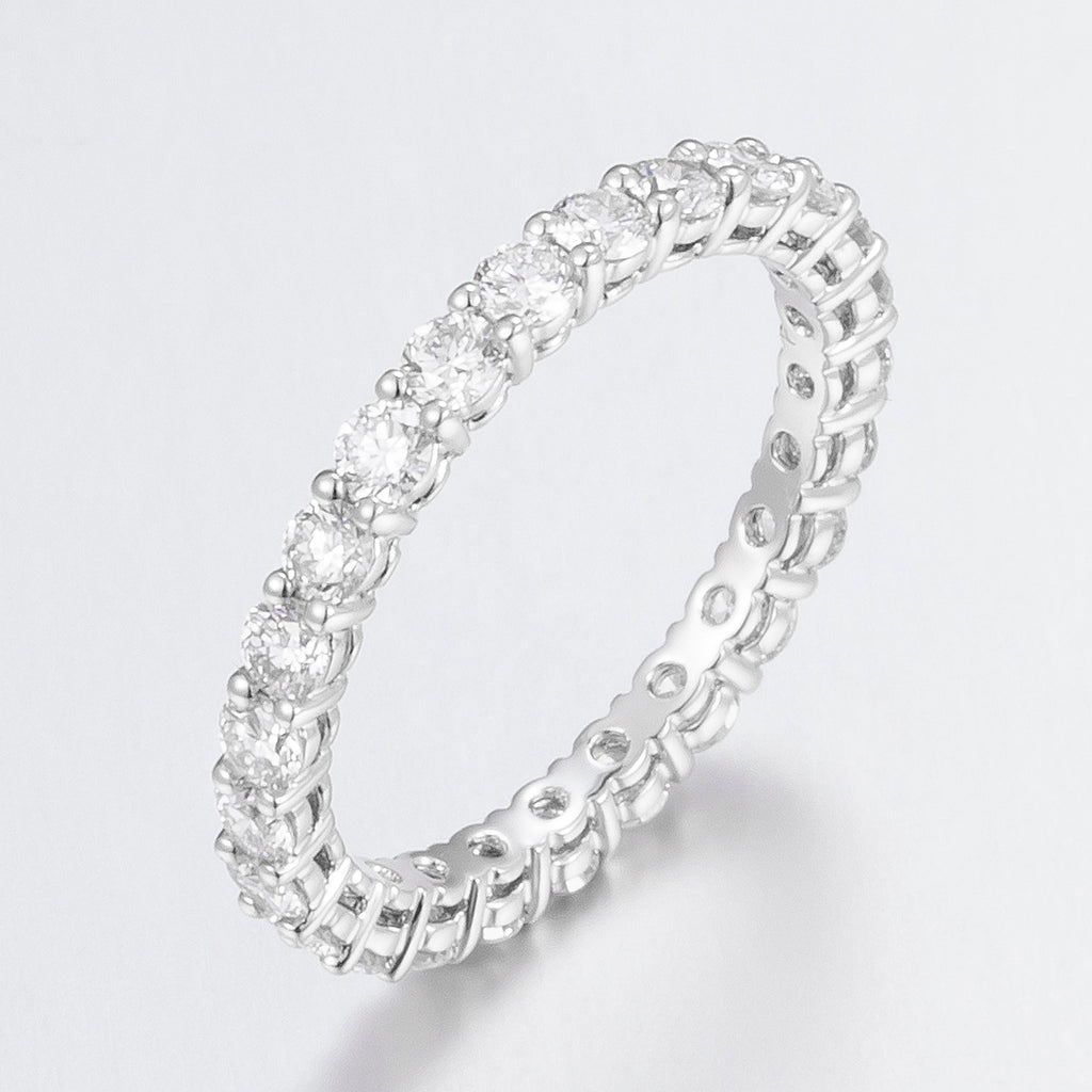 1ct Round cut Lab Grown Diamond Eternity Ring in 14k white gold