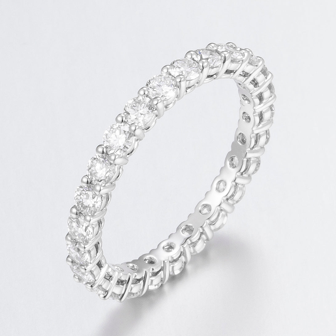 1ct Round cut Lab Grown Diamond Eternity Ring in 14k white gold