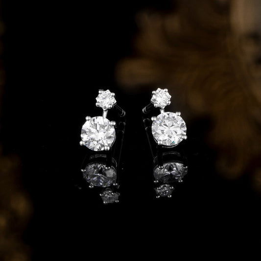 0.63ctw Duo Round Brillance Lab Grown Diamonds Earstuds (Pair) in 14k White Gold