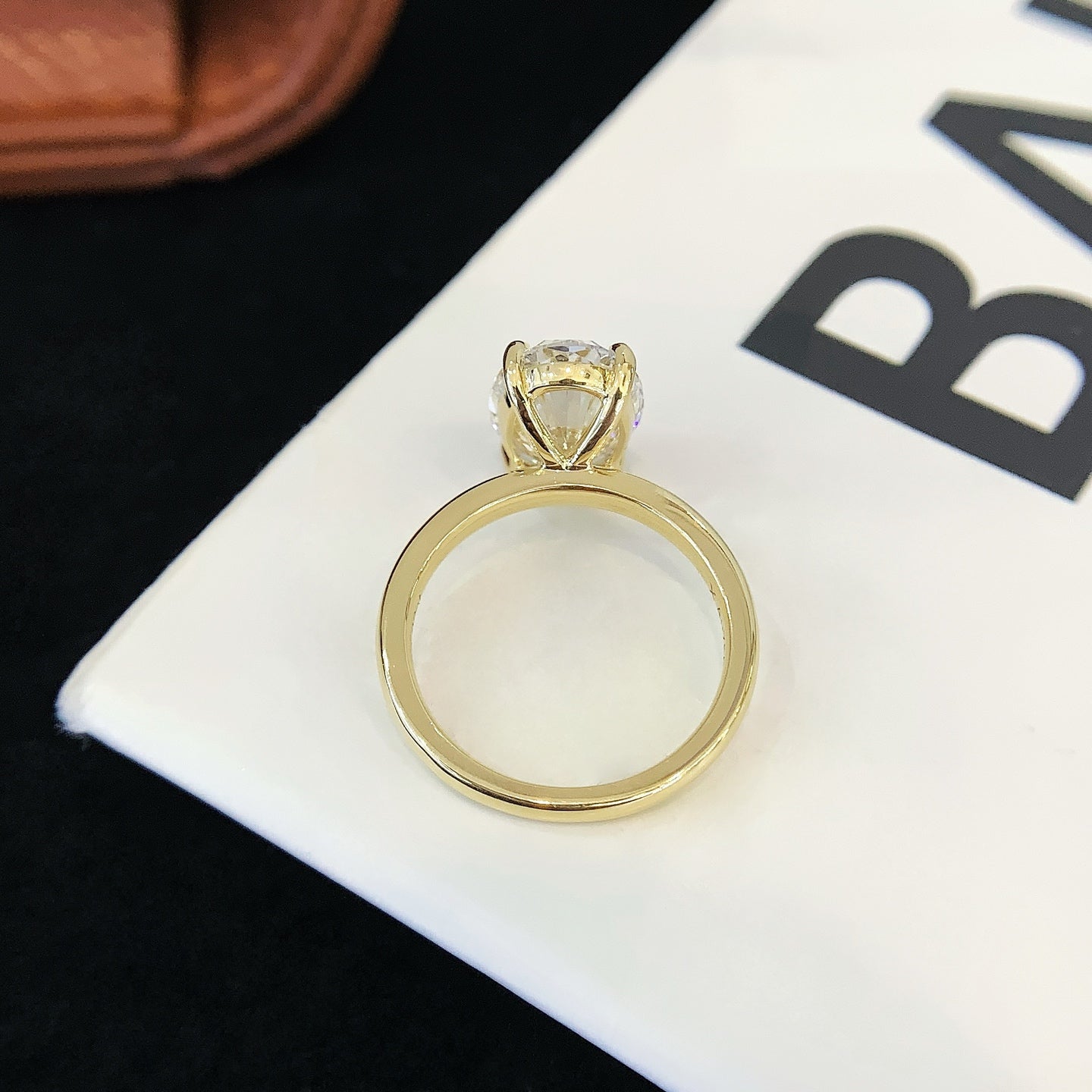 2 ct The Petite 4-Prong Solitaire Oval Lab Grown Diamond Engagement Ring in 14K Yellow Gold