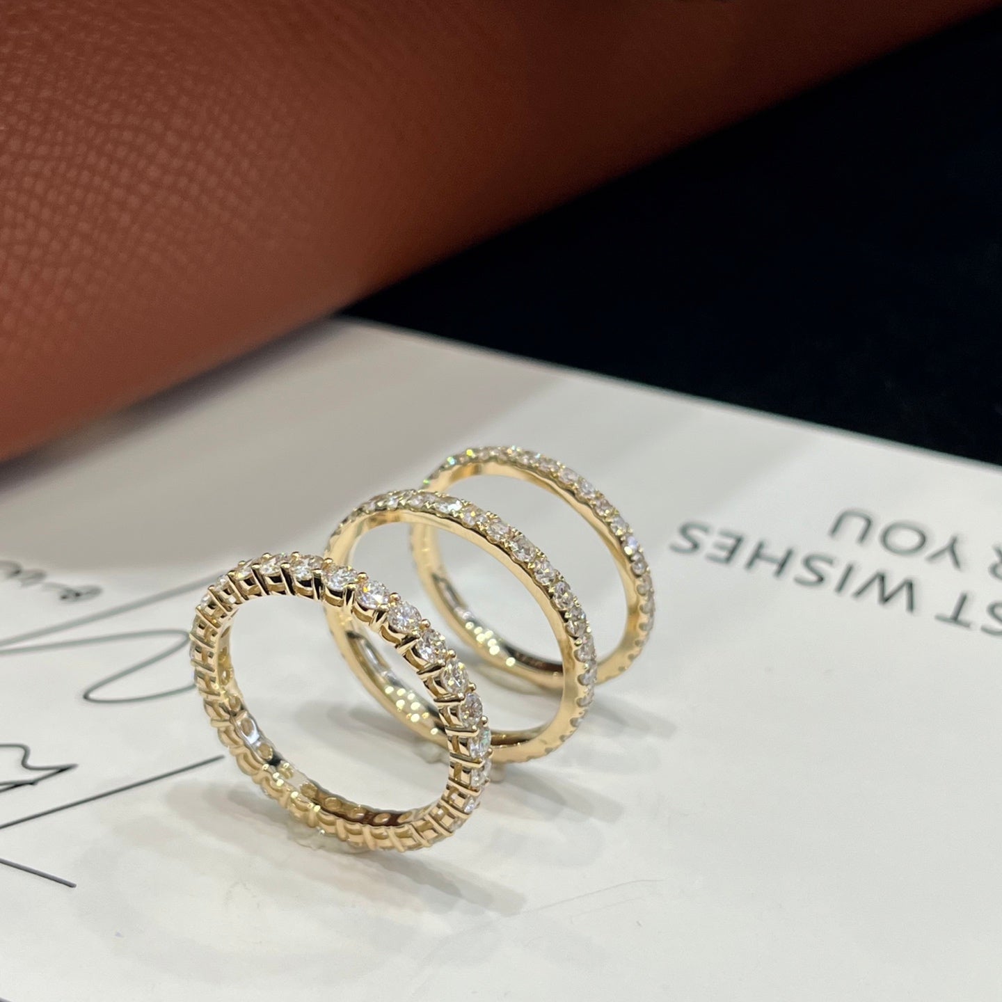 1.18ctw Round cut Lab Grown Diamond Eternity Ring in 14K Yellow Gold