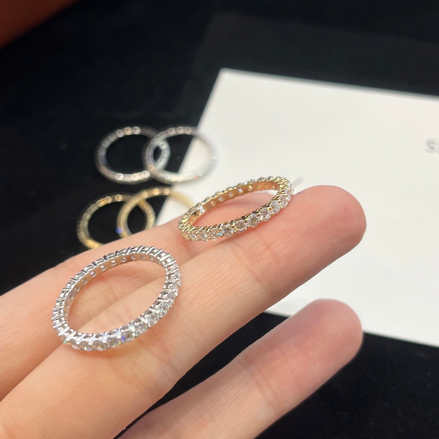 1.18ctw Round cut Lab Grown Diamond Eternity Ring in 14K White Gold