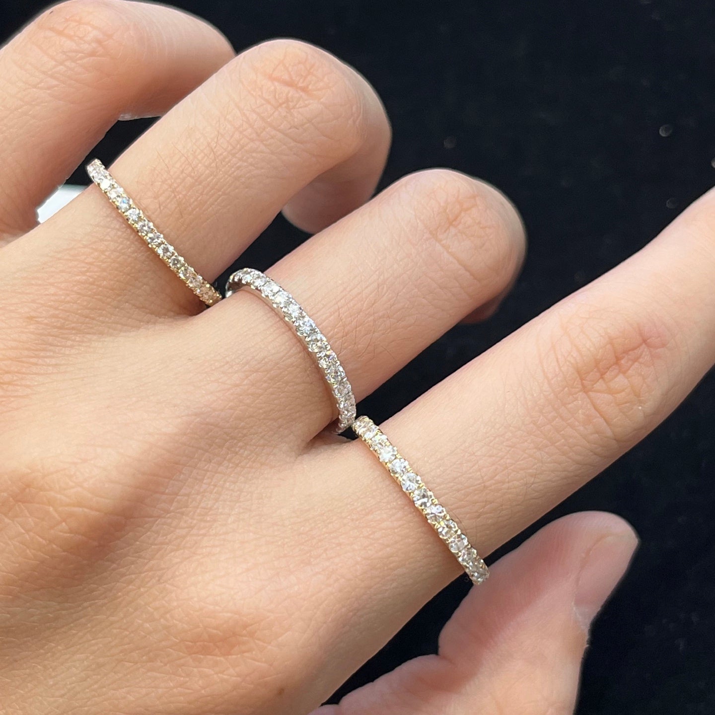 1.18ctw Round cut Lab Grown Diamond Eternity Ring in 14K White Gold