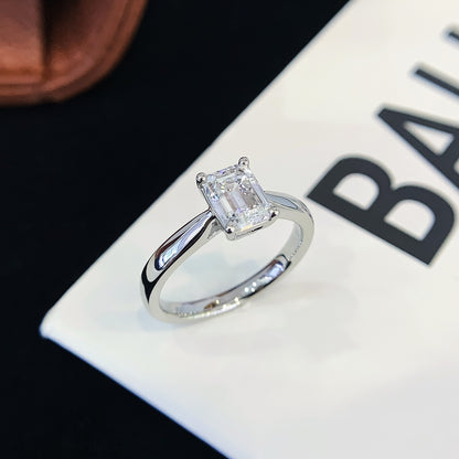 1 1/2 ct Emerald Solitaire Lab Grown Diamond Engagement Ring in Platinum
