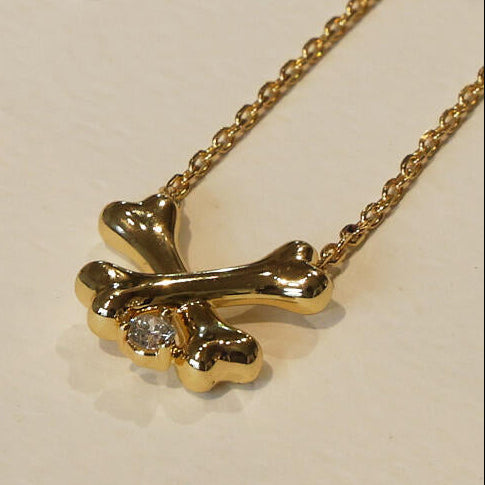 Cross Dog Bone Lab Grown Diamond 925 Silver Pendant Necklace with Free Custom Engraving