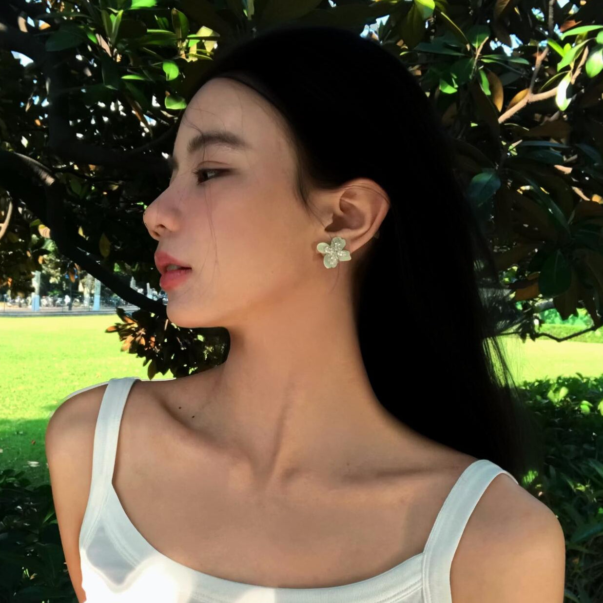 Flower Blossom Mother of Pearl Stud Earrings