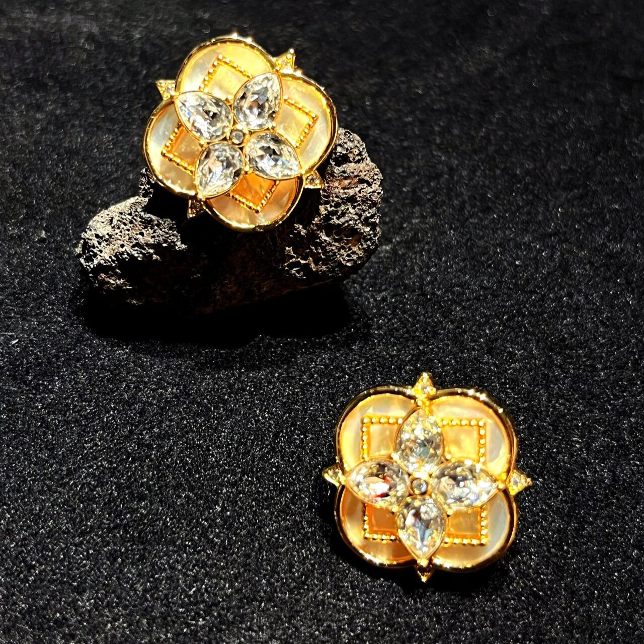 Mother of Pearl Clover Studs Earrings