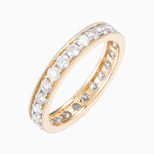 0.936ctw Channel Set Round Lab Grown Diamond Full Eternity Band in 14K gold