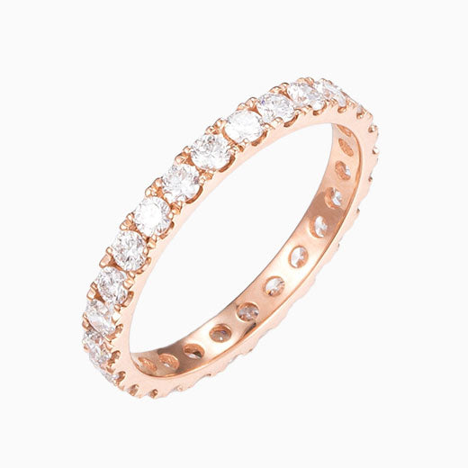 Sparkling Plated Row Lab Grown Diamond Eternity Ring in 14k White Gold