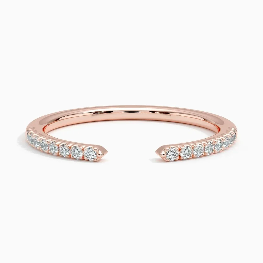 0.22ctw Slim Lab Grown Diamond Open Wedding Ring in 14k Gold