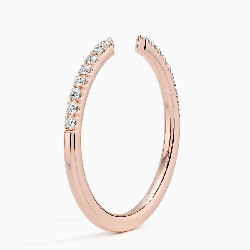 0.22ctw Slim Lab Grown Diamond Open Wedding Ring in 14k Gold