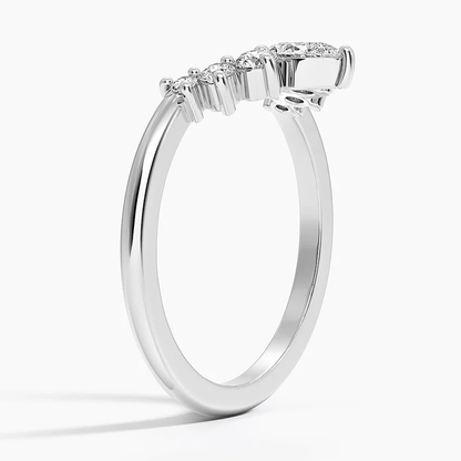 V-shaped Pear Lab Grown Diamond Ring in 14k Gold