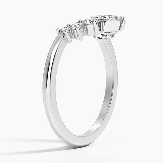 V-shaped Pear Lab Grown Diamond Ring in 14k Gold