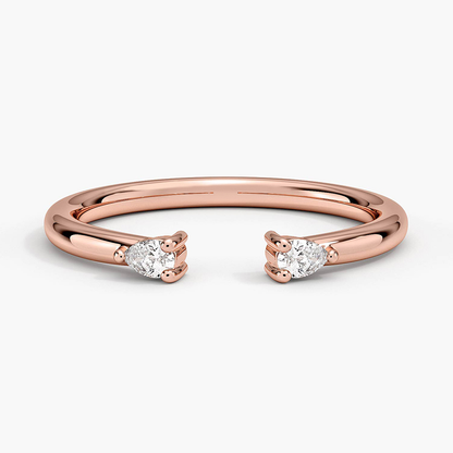0.09ctw Pear Lab Grown Diamond Open Ring in 14k Rose Gold