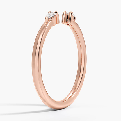 0.09ctw Pear Lab Grown Diamond Open Ring in 14k Rose Gold