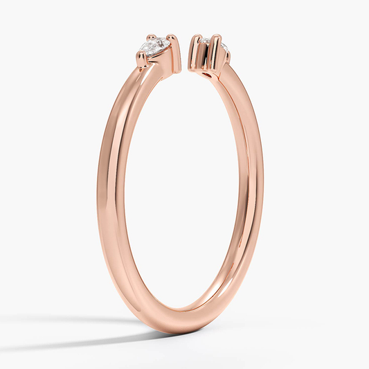 0.09ctw Pear Lab Grown Diamond Open Ring in 14k Rose Gold