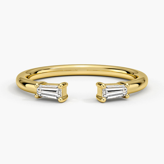 0.18ctw Baguette Lab Grown Diamond Open Ring in 14k Gold