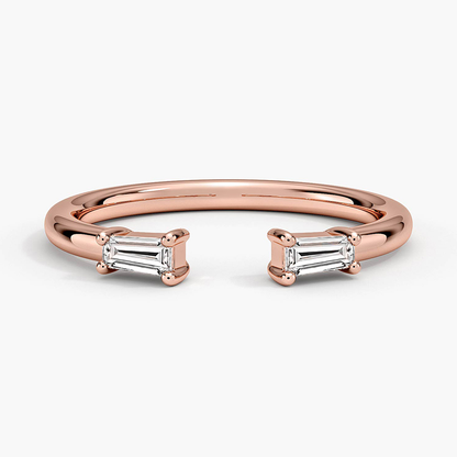 0.18ctw Baguette Lab Grown Diamond Open Ring in 14k Gold