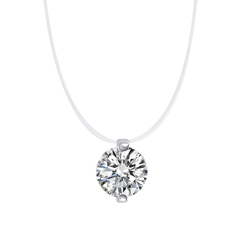 0.5 carat moissanite mermaid tear clavicle necklace with 925 setting