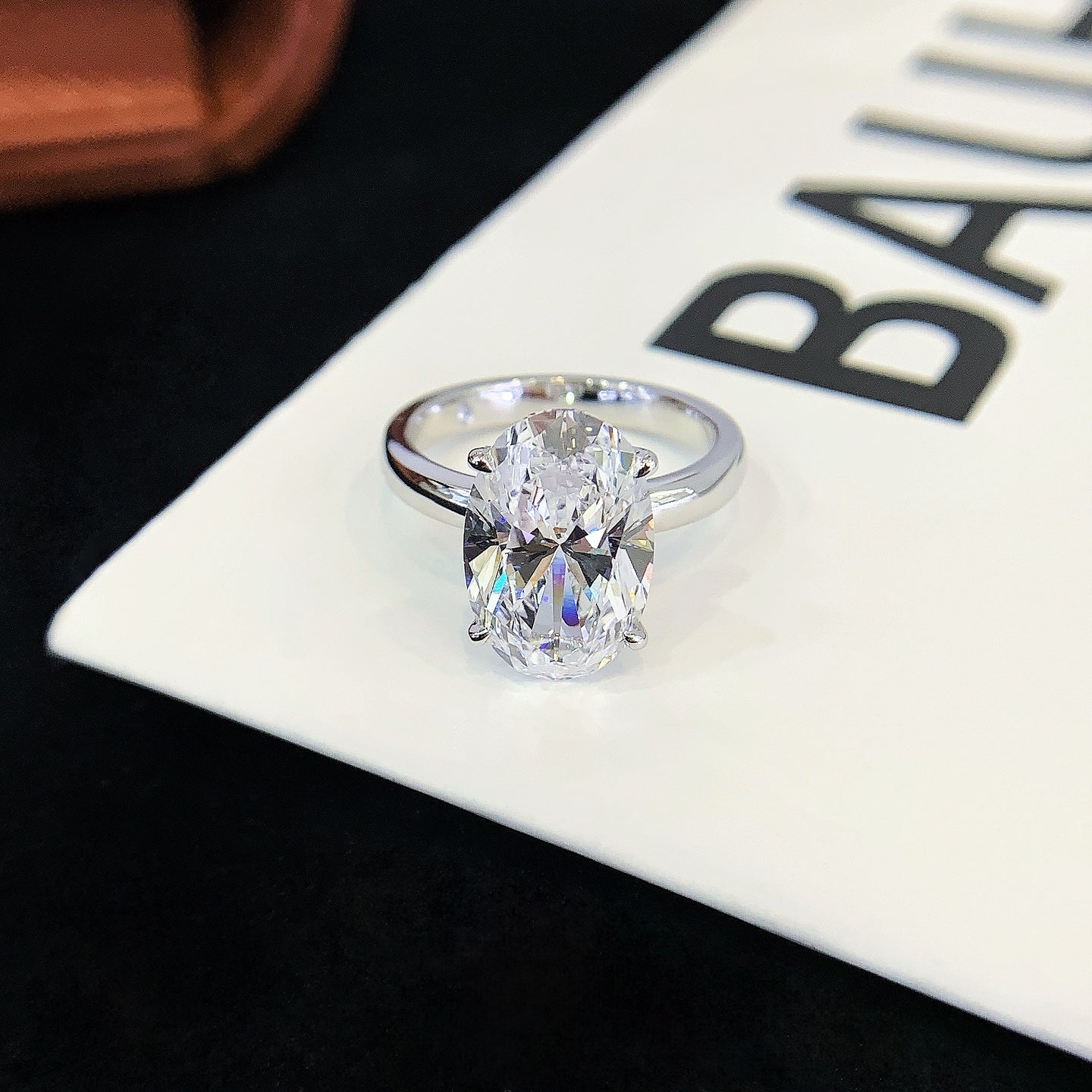 1.5 ct Oval Hidden Circlet & Pave Lab Grown Diamond Ring in Platinum