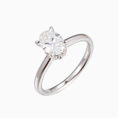 1.5 ct Oval Hidden Circlet Lab Grown Diamond Ring in Platinum