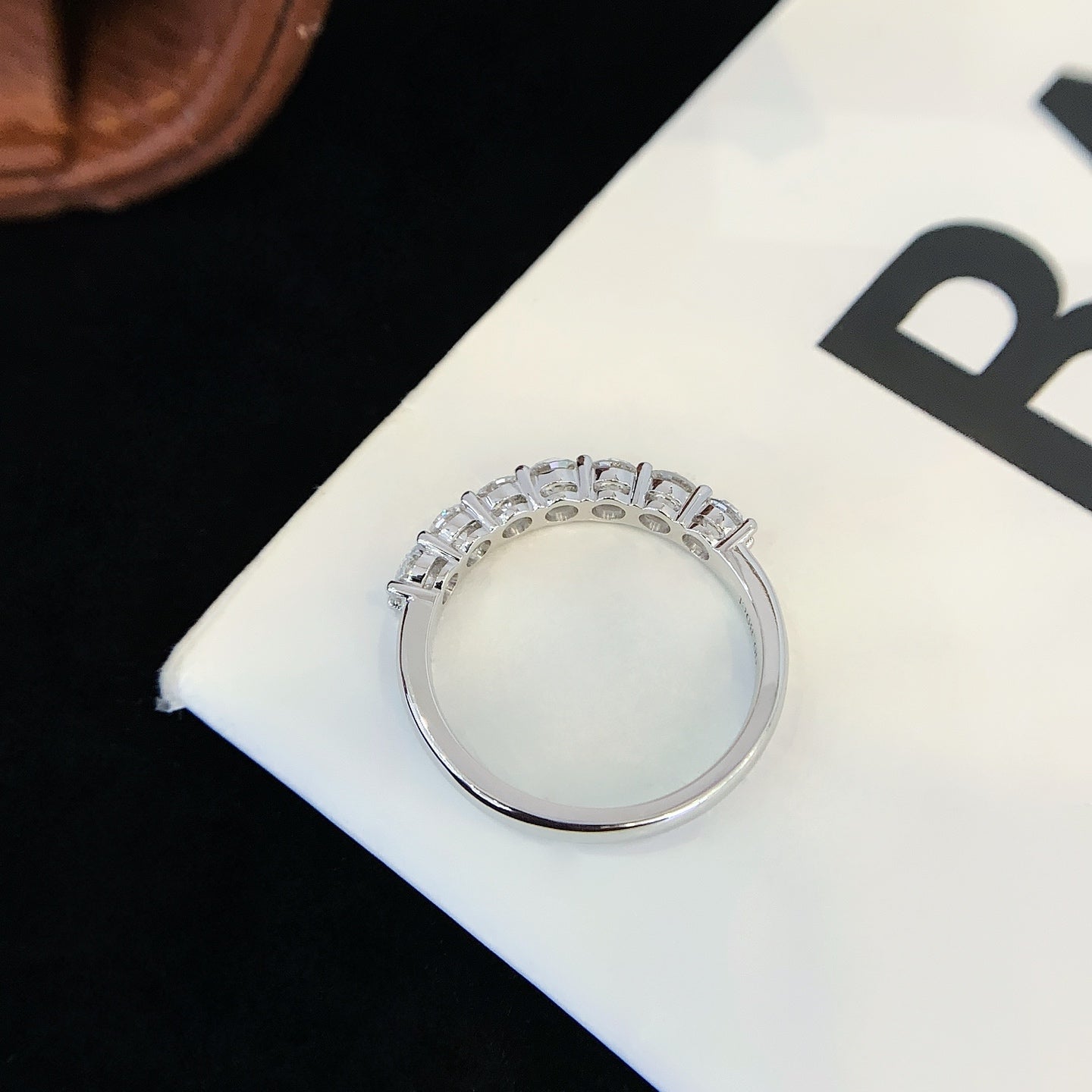 1.543ctw Round Cut Lab Grown Diamond 4prongs Half Eternity Ring in 14k White Gold