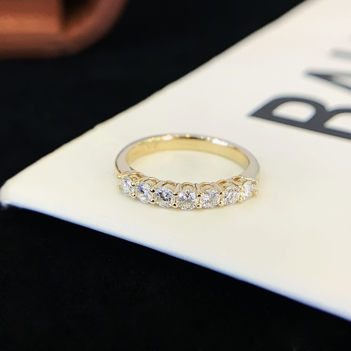 1.543ctw Round Cut Lab Grown Diamond 4prongs Half Eternity Ring in 14k White Gold