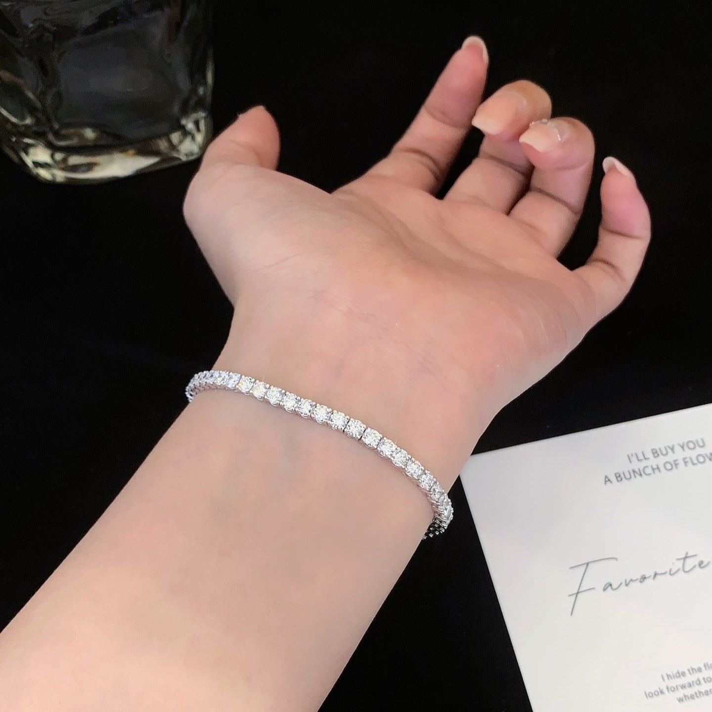 4 ctw Round Lab Grown Diamond Tennis Bracelet in 14K White Gold in 6.5-7.5 inch