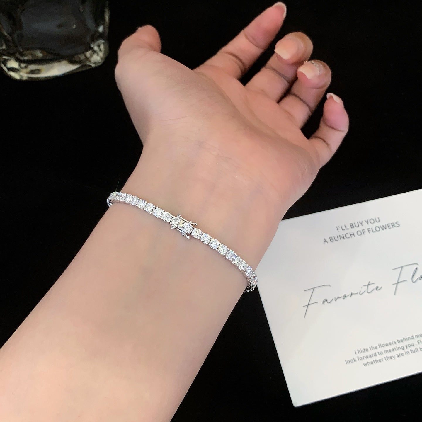 4 ctw Round Lab Grown Diamond Tennis Bracelet in 14K White Gold in 6.5-7.5 inch