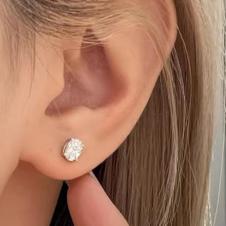 1CTW Oval Lab Grown Diamonds Earstuds in 14k white gold (Pair)