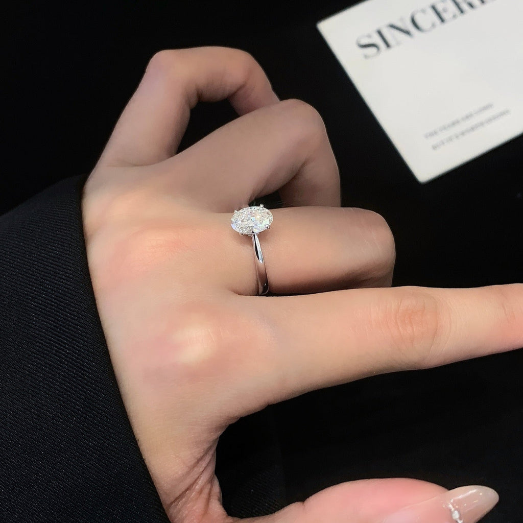 2 ct The Petite 4-Prong Solitaire Oval Lab Grown Diamond Engagement Ring in 14K Yellow Gold