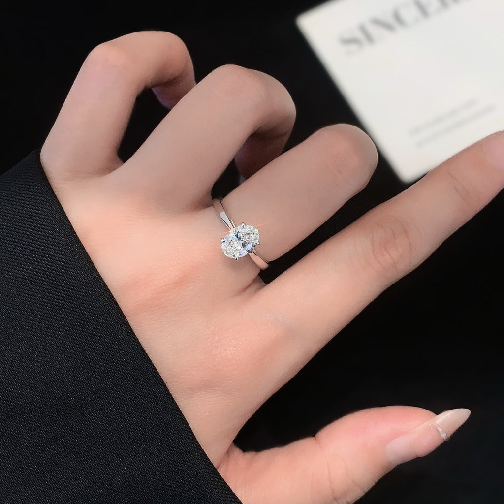 2 ct The Petite 4-Prong Solitaire Oval Lab Grown Diamond Engagement Ring in 14K Yellow Gold