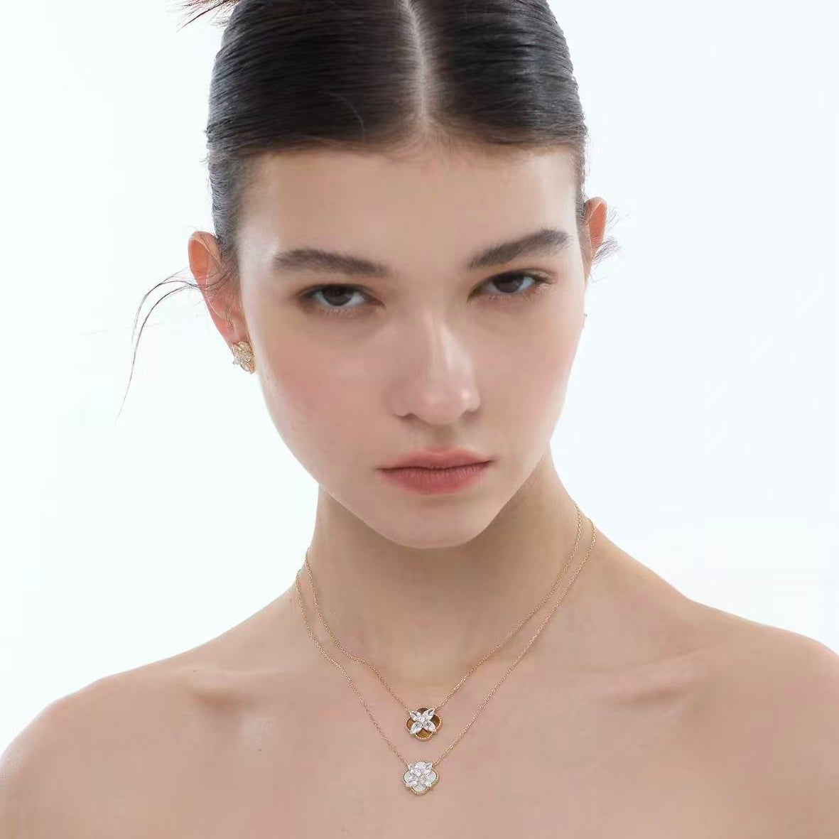 Clover Mother of Pearl Studs Earrings